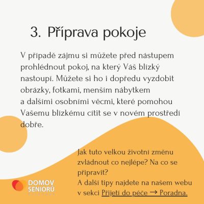 Jak probíhá nástup do Domova seniorů Vysočany?